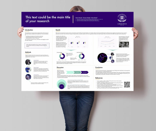 Research Poster template | A0 landscape PowerPoint PPTX file | Deep blue