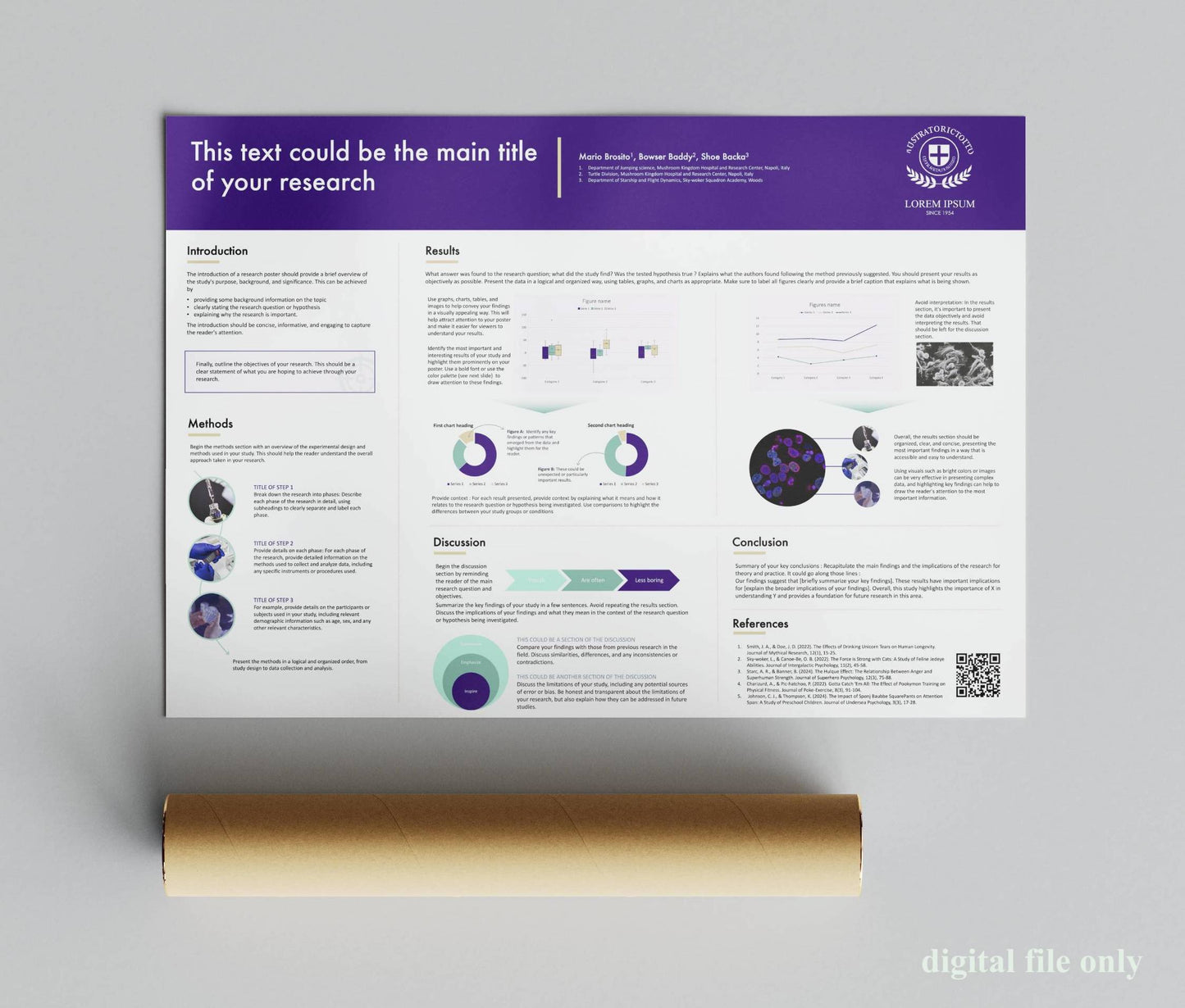 Research Poster template | A0 landscape PowerPoint PPTX file | Deep blue
