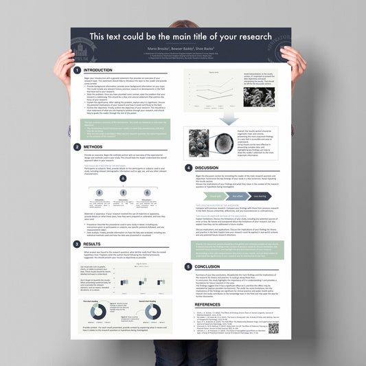 Research Poster template | A0 portrait PowerPoint | dark color classic
