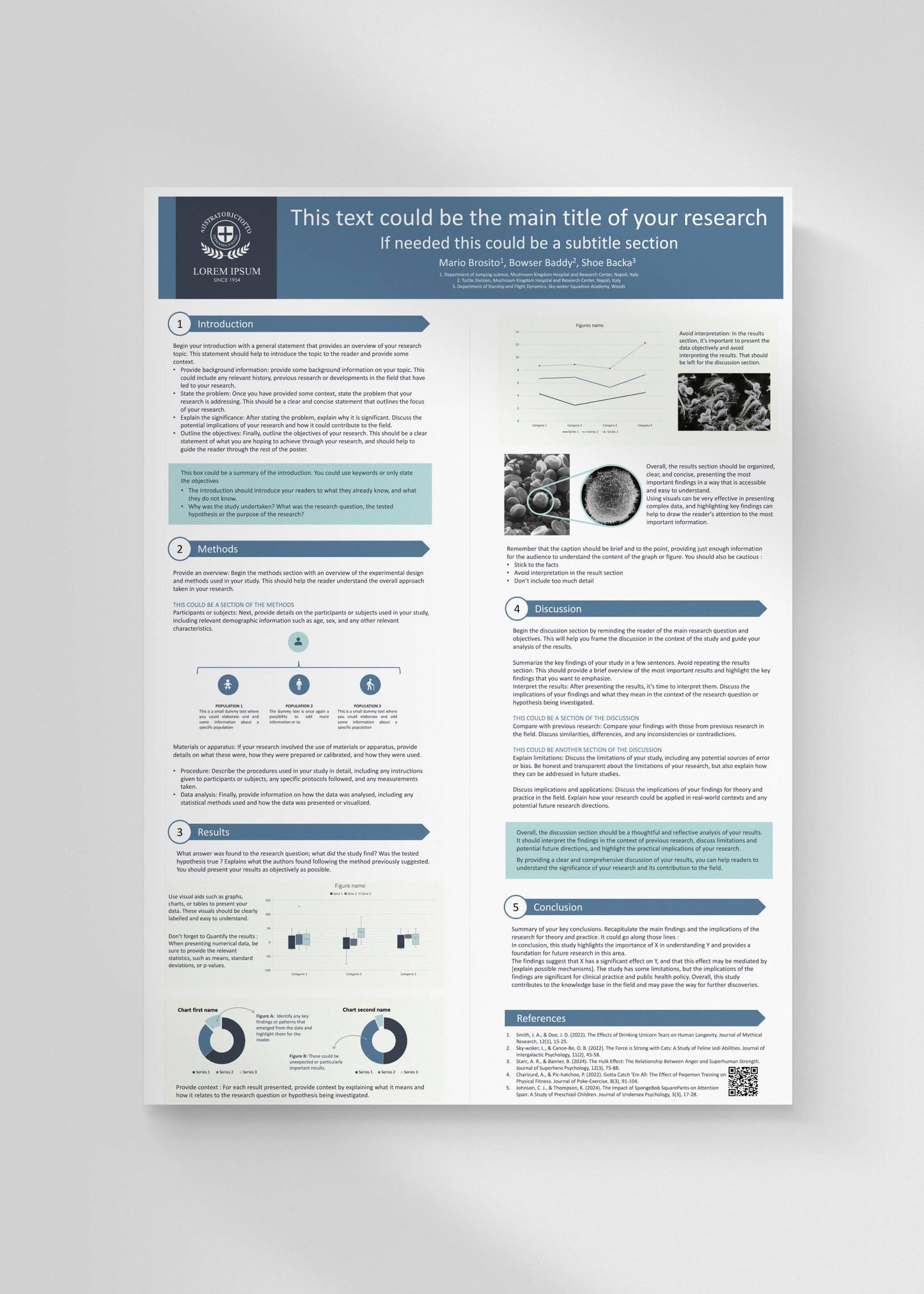 Research Poster template | A0 portrait PowerPoint | classic