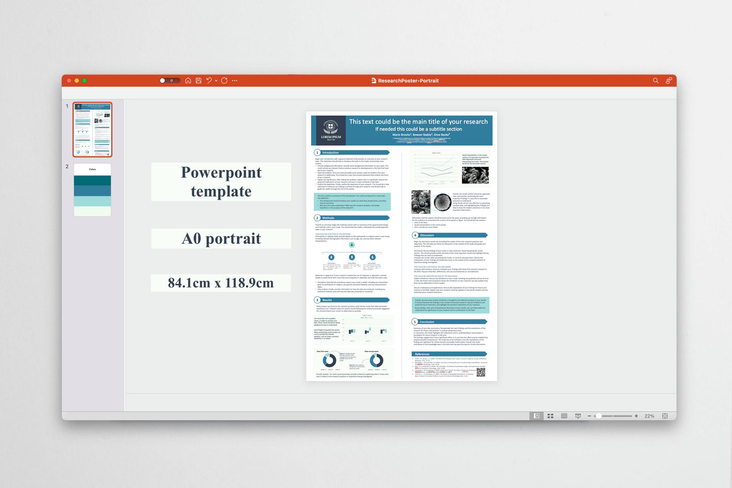 Research Poster template | A0 portrait PowerPoint | classic